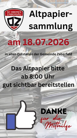 Altpapiersammlung 18.07.2026