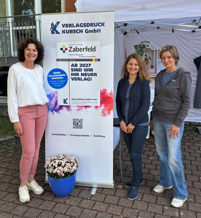 Der Verlagsdruck Kubsch aus Schwaigern nutzte die Gelegenheit sich als neuen Druckverlag für unser Zaberfelder Amtsblatt ab 2027 den Bürgerinnen und Bürgern persönlich vorzustellen.