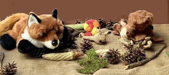 Fuchs, Schnecke und Eichhörnchen begleiten uns ab jetzt in unserem Kitaalltag.