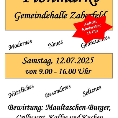 Flohmarkt Gemeindehalle Zaberfeld 