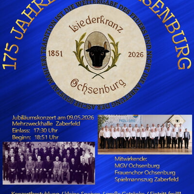 Jubil&auml;umskonzert  175 Jahre MGV Liederkranz Ochsenburg 1851 e.V 
