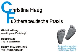 Logo Fußtherapeutische Praxis Haug, staatlich geprüfte Podologin